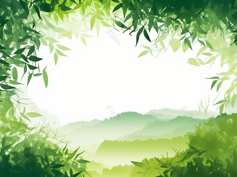 创意手绘绿色树叶装饰边框,插画/手绘图,插画/手绘图库,插画/手绘图下载,插画/手绘